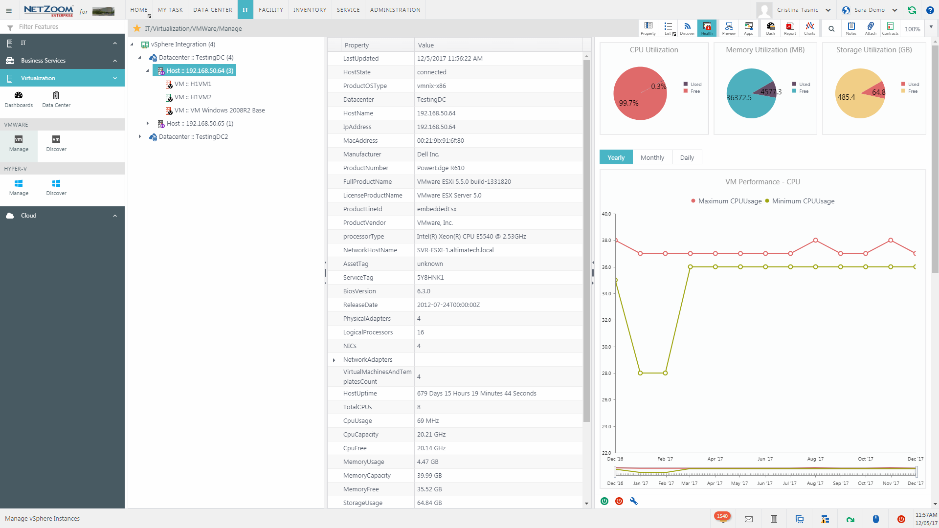 Integration with VMWare vSphere